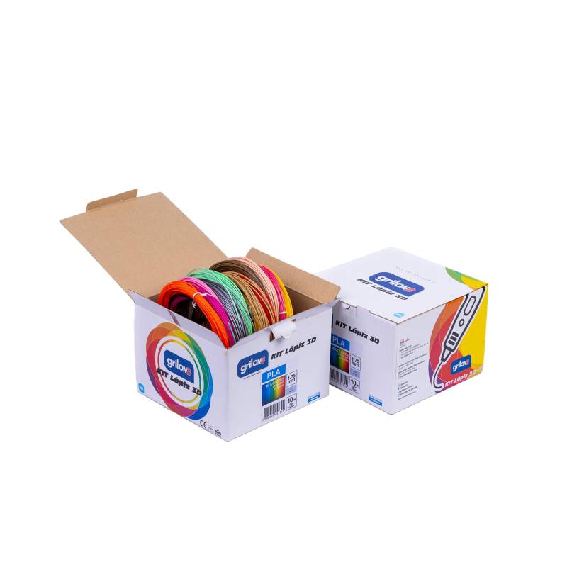 Kit Lapiz 3D Grilon3 Pla 10 Colores 10M Por Color (100M)
